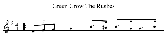 Green Grow The Rushes - staff notation