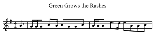 Green Grows the Rashes - staff notation