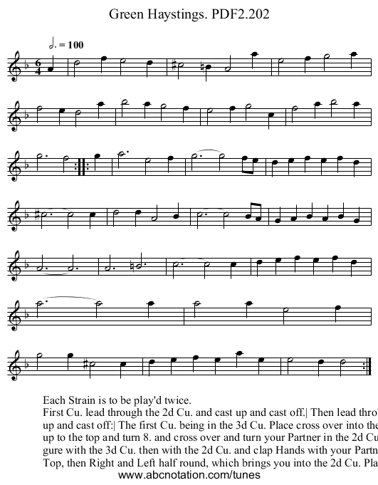 Green Haystings. PDF2.202 - staff notation