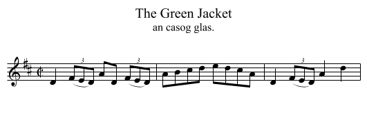 Green Jacket, The - staff notation