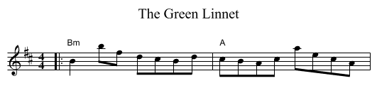 Green Linnet, The  - staff notation