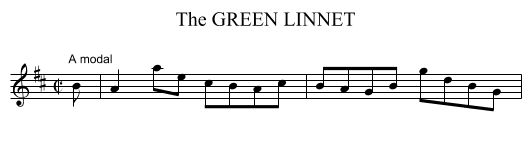 GREEN LINNET, The - staff notation