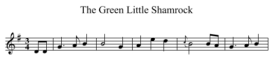 Green Little Shamrock, The - staff notation