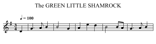 GREEN LITTLE SHAMROCK, The - staff notation