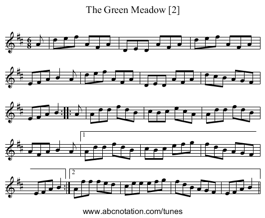 Green Meadow [2], The - staff notation