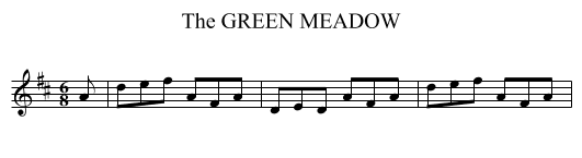 GREEN MEADOW, The - staff notation