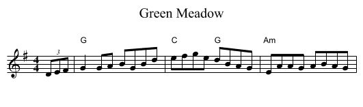 Green Meadow - staff notation