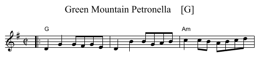 Green Mountain Petronella    [G] - staff notation