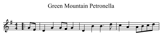 Green Mountain Petronella - staff notation
