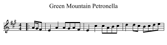 Green Mountain Petronella - staff notation