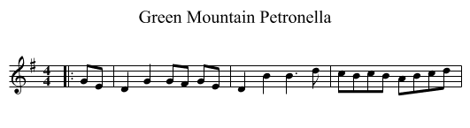 Green Mountain Petronella - staff notation