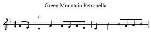 Green Mountain Petronella - staff notation