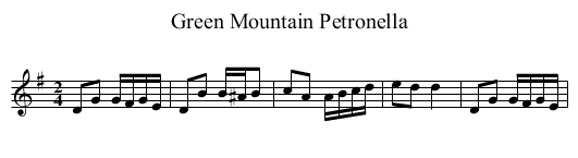 Green Mountain Petronella - staff notation