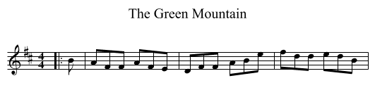 Green Mountain, The  - staff notation