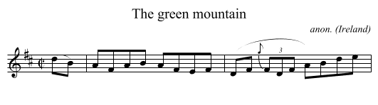 green mountain, The  - staff notation