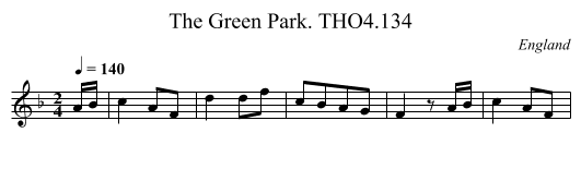 Green Park. THO4.134, The - staff notation