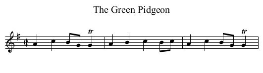 Green Pidgeon, The - staff notation