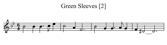 Green Sleeves [2] - staff notation