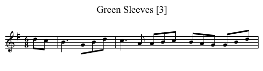 Green Sleeves [3] - staff notation