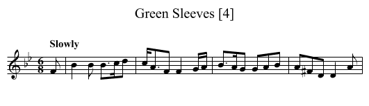 Green Sleeves [4] - staff notation