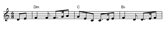 Green Sleeves (and Yellow Lace)   [Dm] - staff notation