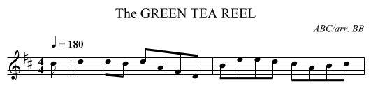 GREEN TEA REEL, The - staff notation