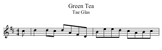 Green Tea - staff notation