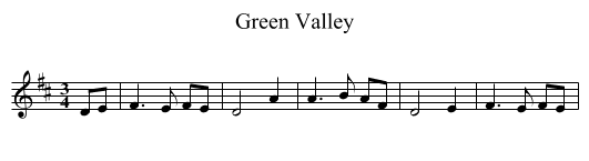 Green Valley - staff notation