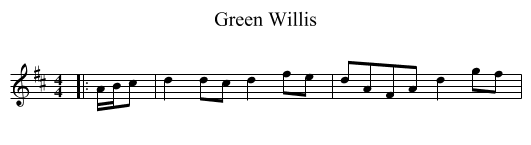Green Willis - staff notation