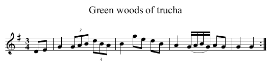 Green woods of trucha - staff notation