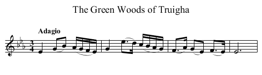 Green Woods of Truigha, The - staff notation
