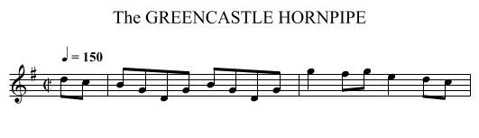 GREENCASTLE HORNPIPE, The - staff notation