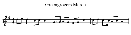 Greengrocers March - staff notation