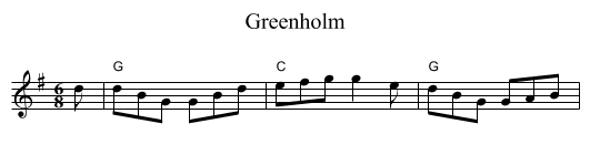 Greenholm - staff notation