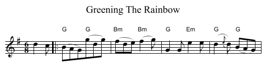 Greening The Rainbow - staff notation