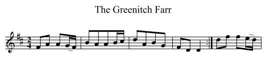 Greenitch Farr, The - staff notation