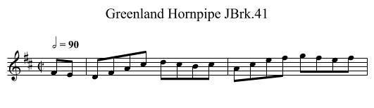 Greenland Hornpipe JBrk.41 - staff notation