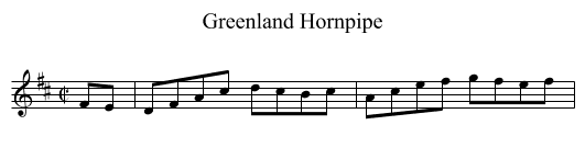 Greenland Hornpipe - staff notation