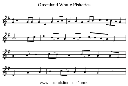 Greenland Whale Fisheries - staff notation