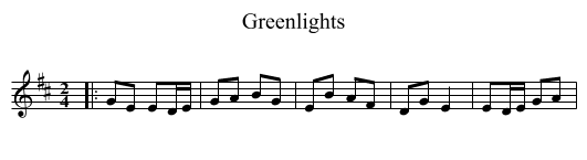 Greenlights - staff notation