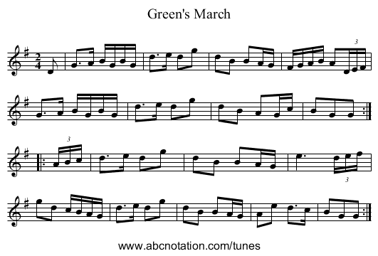 Green's March - staff notation