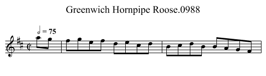 Greenwich Hornpipe Roose.0988 - staff notation