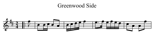 Greenwood Side - staff notation