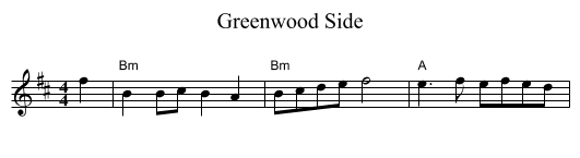Greenwood Side - staff notation