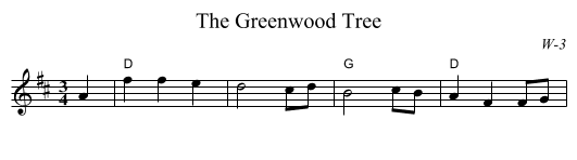Greenwood Tree, The - staff notation