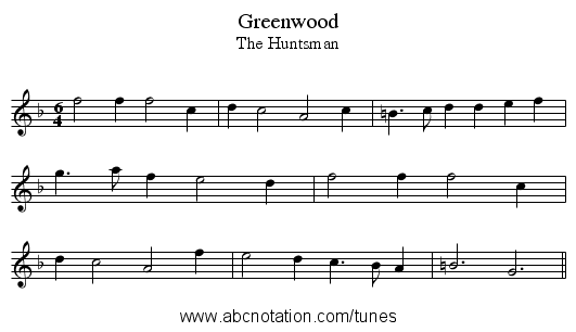 Greenwood - staff notation