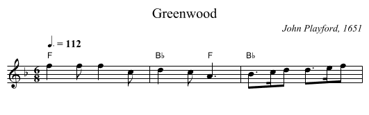 Greenwood - staff notation