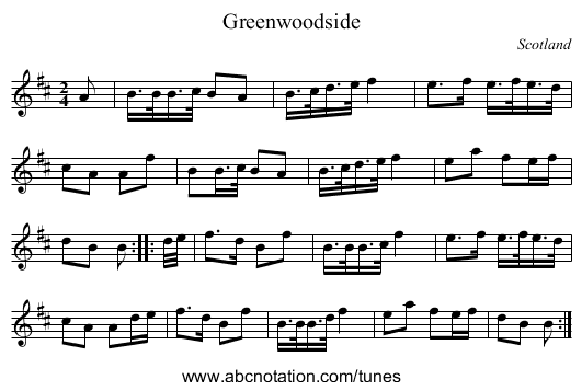 Greenwoodside - staff notation