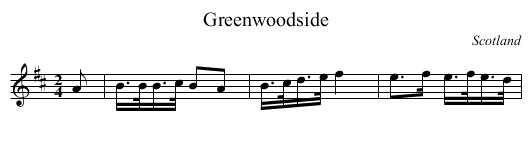 Greenwoodside - staff notation