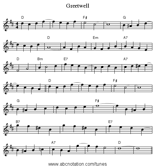 Greetwell - staff notation